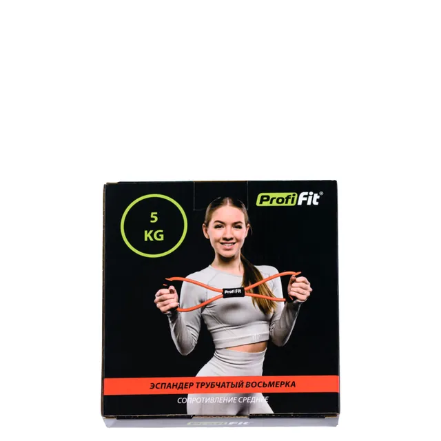 Эспандер трубчатый восьмерка (красный, сопротивление 5 кг) PROFI-FIT, фото 2