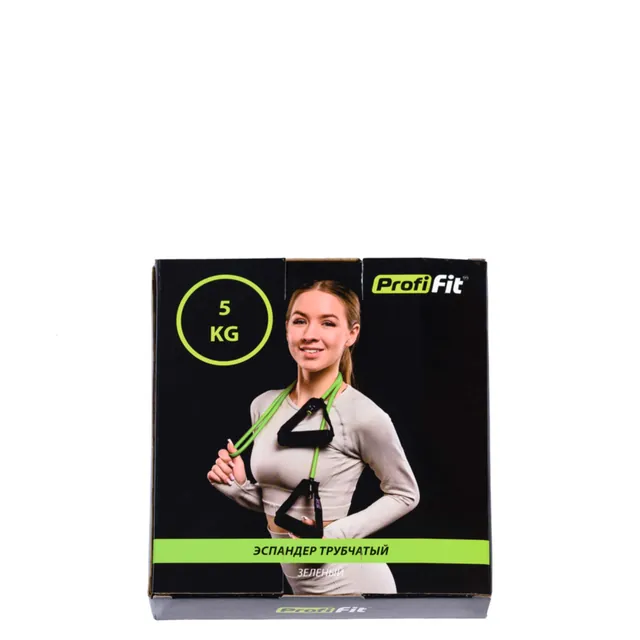 Эспандер трубчатый (зеленый, сопротивление 5 кг) PROFI-FIT, фото 2