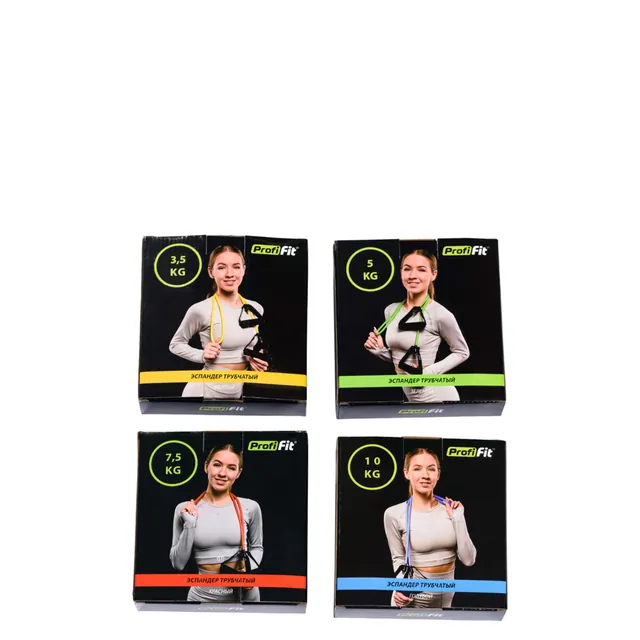 Эспандер трубчатый (зеленый, сопротивление 5 кг) PROFI-FIT, фото 3