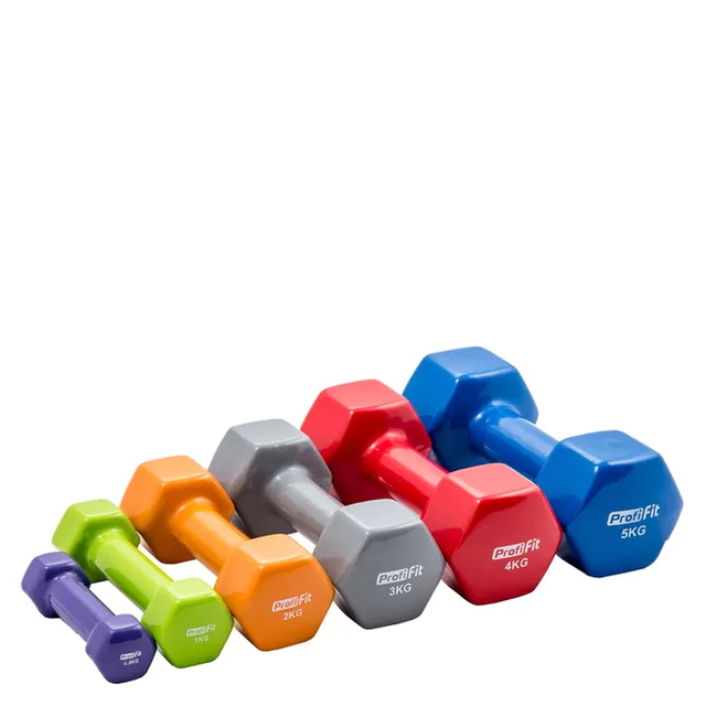Гантель в виниловой оболочке, шестигранник PROFI-FIT