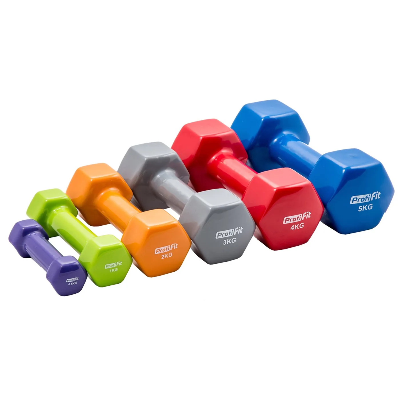 Гантель в виниловой оболочке, шестигранник PROFI-FIT