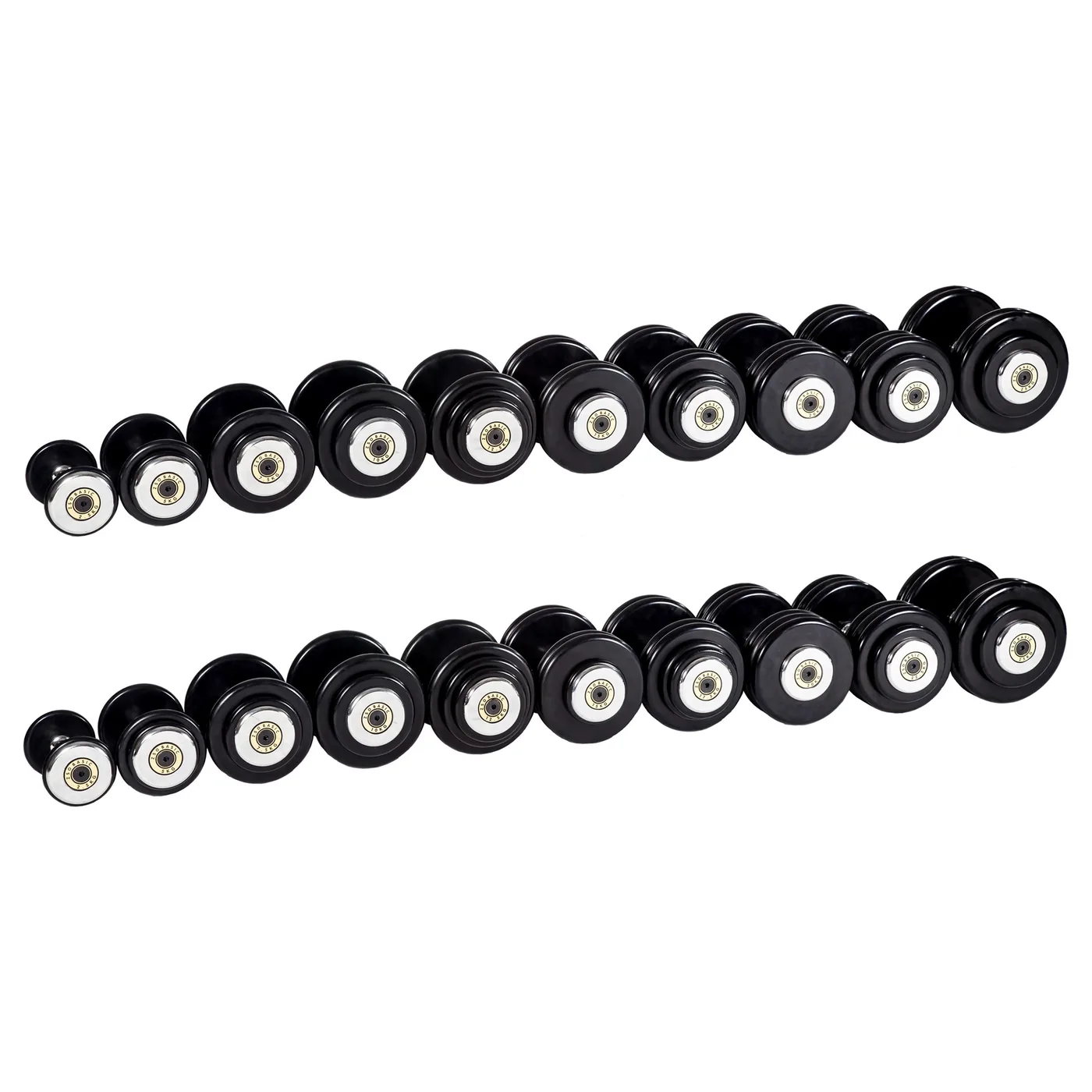Гантельный ряд базовый (шаг 2,5 кг, 10 пар) PROFI-FIT 2,5-25 кг
