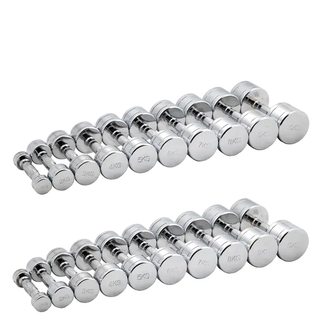Гантельный ряд хромированный (шаг 1 кг, 10 пар) PROFI-FIT 1-10 кг