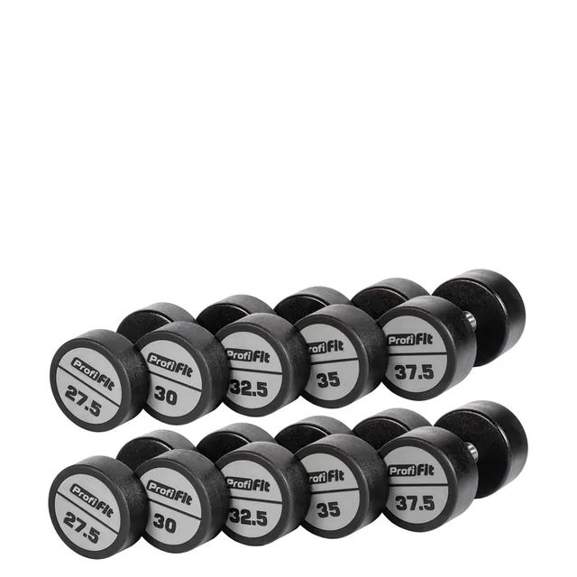 Гантельный ряд полиуретановый (шаг 2,5 кг, 5 пар) PROFI-FIT 27,5-37,5 кг