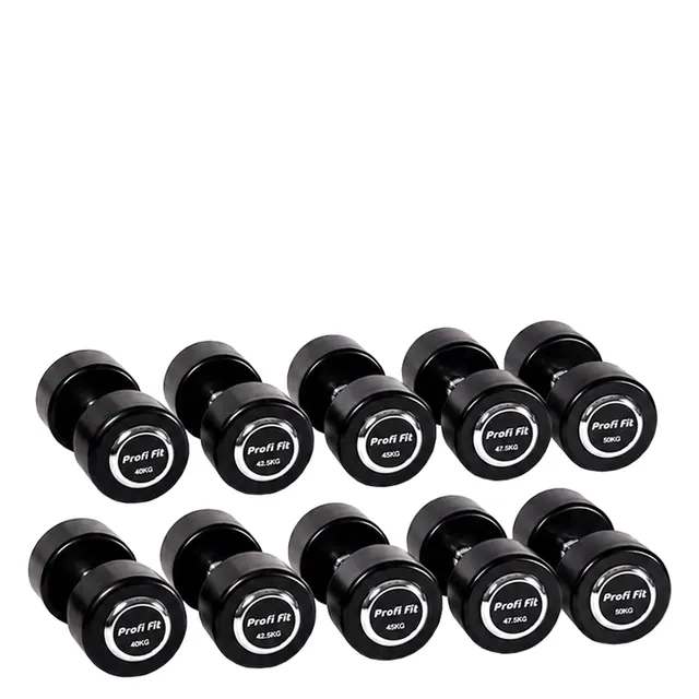 Гантельный ряд профессиональный (шаг 2,5 кг, 5 пар) PROFI-FIT 40-50 кг