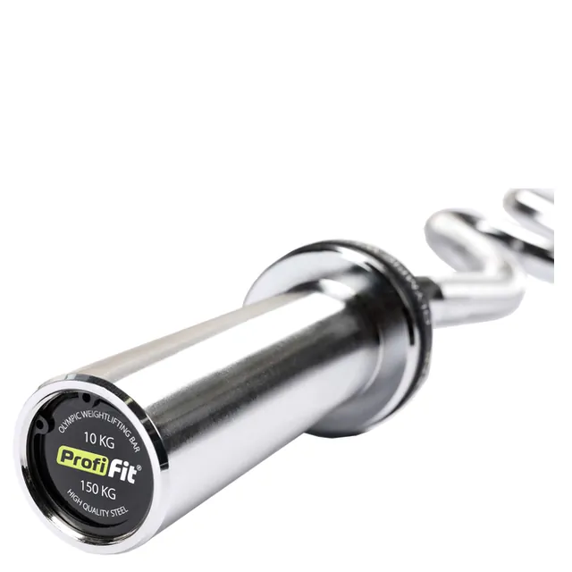 Гриф для штанги EZ-образный (до 150 кг, замки-пружины) D50 мм PROFI-FIT, фото 3