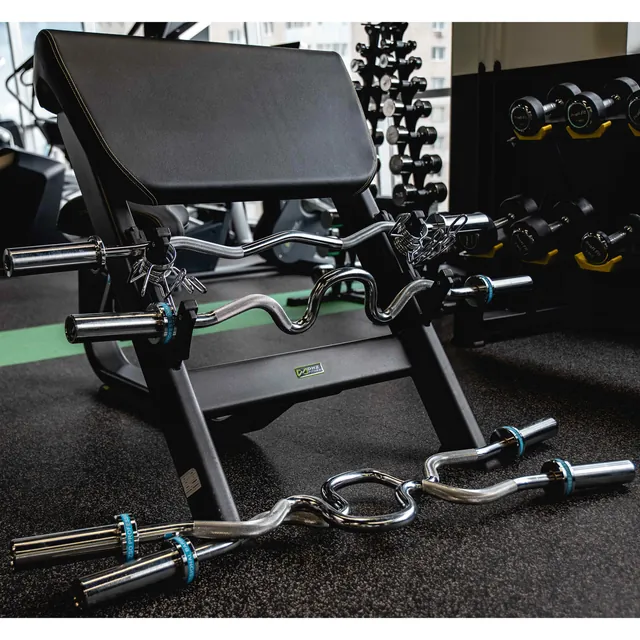 Гриф для штанги W-образный (до 150 кг, замки-пружины) D50 мм PROFI-FIT, фото 5