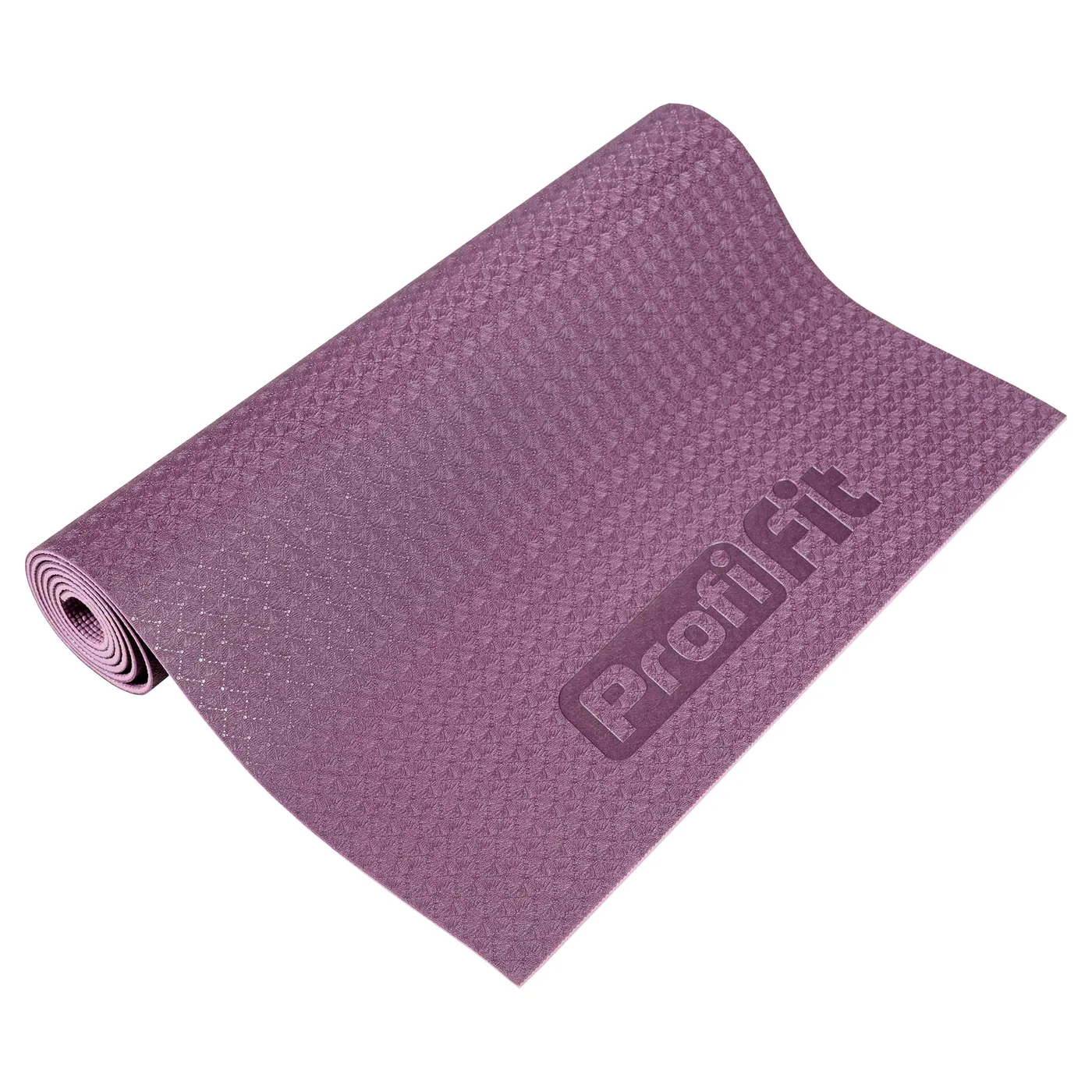Коврик для йоги и фитнеса БАЗА (бордовый-пудровый) 5 мм PROFI-FIT