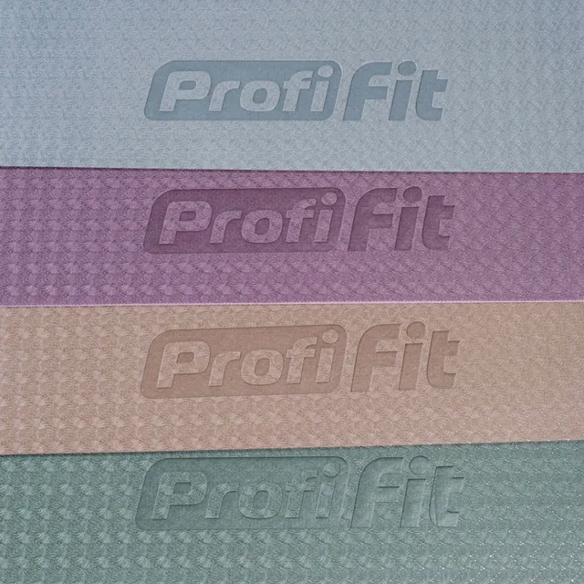 Коврик для йоги и фитнеса БАЗА (бордовый-пудровый) 5 мм PROFI-FIT, фото 8