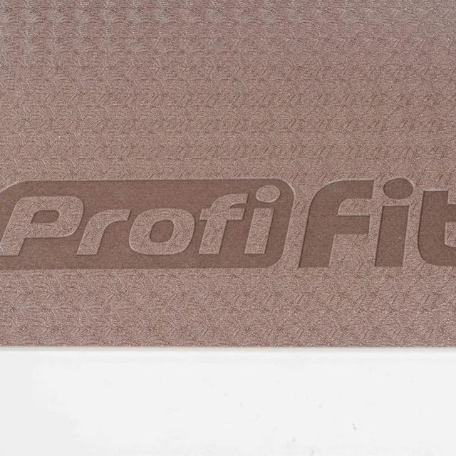 Коврик для йоги и фитнеса БАЗА (кофейный-бежевый) 5 мм PROFI-FIT, фото 3