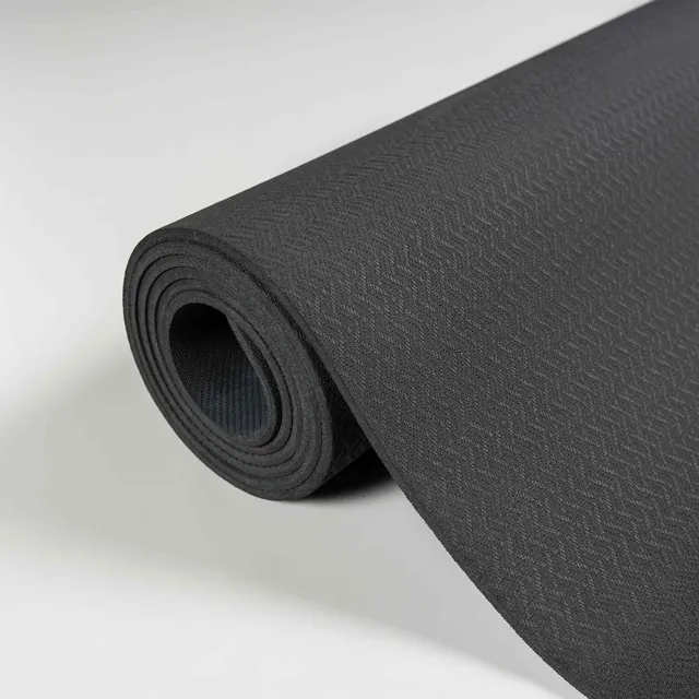 Коврик для йоги и фитнеса ПРОФ (угольно-черный) 5 мм PROFI-FIT, фото 2