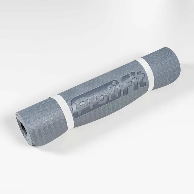Коврик для йоги и фитнеса СТАНДАРТ (графит) 5 мм PROFI-FIT, фото 4