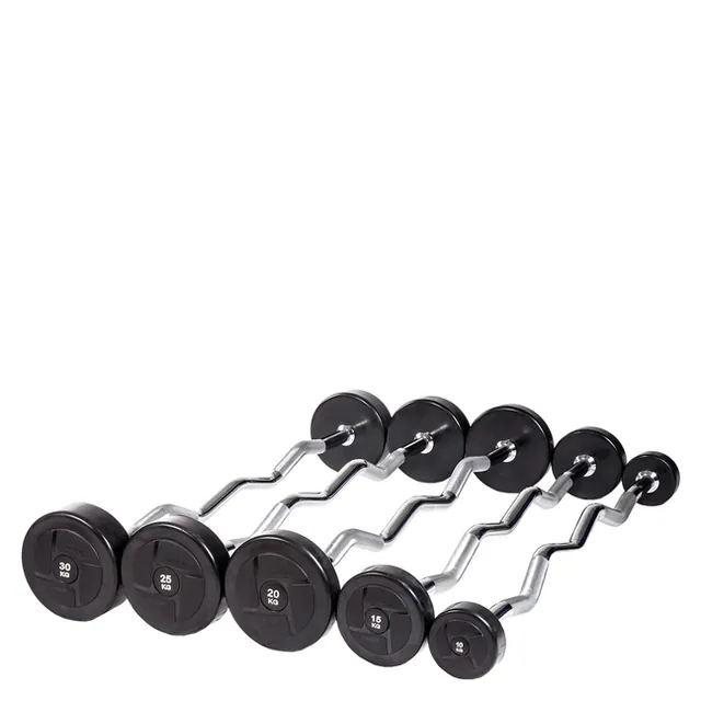 Набор изогнутых обрезиненных штанг (шаг 5 кг, 5 шт) PROFI-FIT 10-30 кг