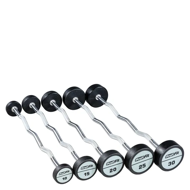 Набор изогнутых полиуретановых штанг (шаг 5 кг, 5 шт) PROFI-FIT 10-30 кг