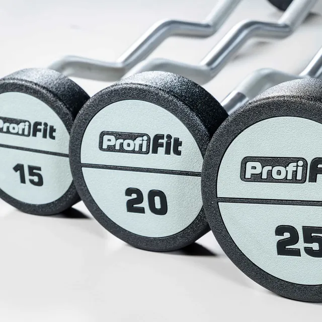 Набор изогнутых полиуретановых штанг (шаг 5 кг, 5 шт) PROFI-FIT 10-30 кг, фото 2