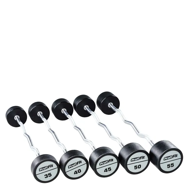 Набор изогнутых полиуретановых штанг (шаг 5 кг, 5 шт) PROFI-FIT 35-55 кг