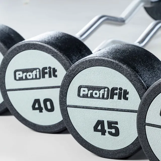 Набор изогнутых полиуретановых штанг (шаг 5 кг, 5 шт) PROFI-FIT 35-55 кг, фото 3