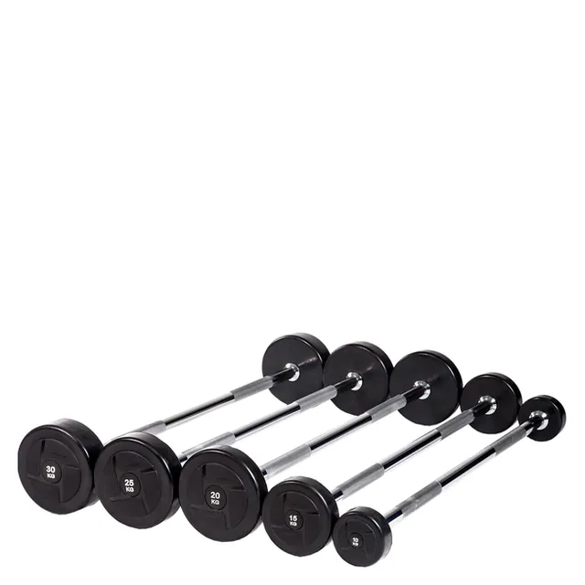 Набор прямых обрезиненных штанг (шаг 5 кг, 5 шт) PROFI-FIT 10-30 кг
