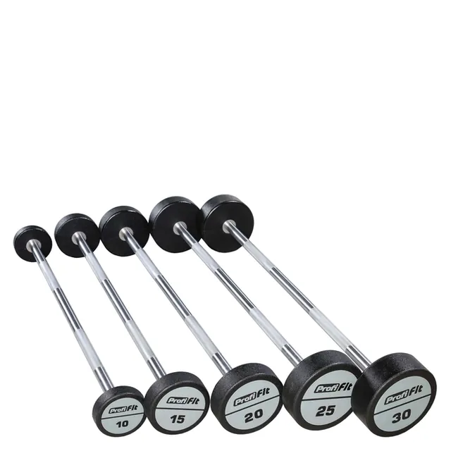 Набор прямых полиуретановых штанг (шаг 5 кг, 5 шт) PROFI-FIT 10-30 кг