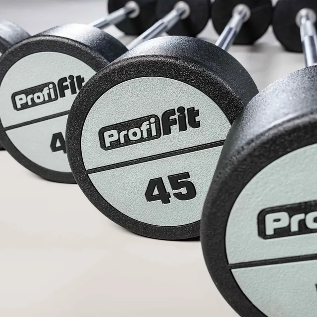 Набор прямых полиуретановых штанг (шаг 5 кг, 5 шт) PROFI-FIT 35-55 кг, фото 2