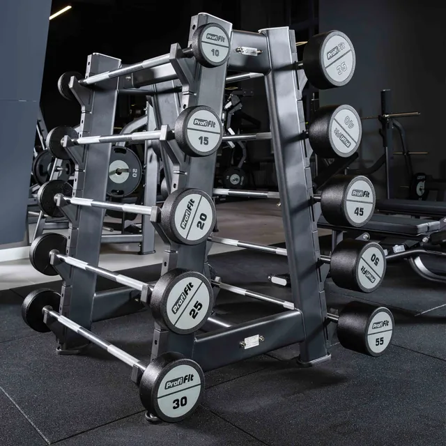 Набор прямых полиуретановых штанг (шаг 5 кг, 5 шт) PROFI-FIT 35-55 кг, фото 5